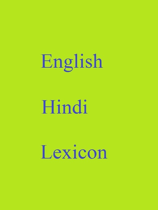 Title details for English Hindi Lexicon by Robert Goh - Available